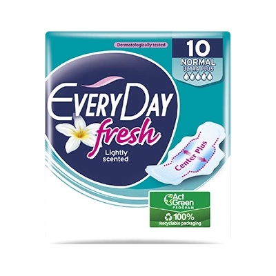 EveryDay Ултратънка дамска превръзка с крилца ЕveryDay Fresh Center Plus, 10бр (5942252-ty)
