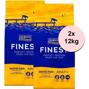 Fish4Dogs FINEST Бял риба Възрастен 2 x 12 кг