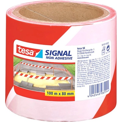 Tesa Výstražná páska 80 mm x 100 m červeno-bílá