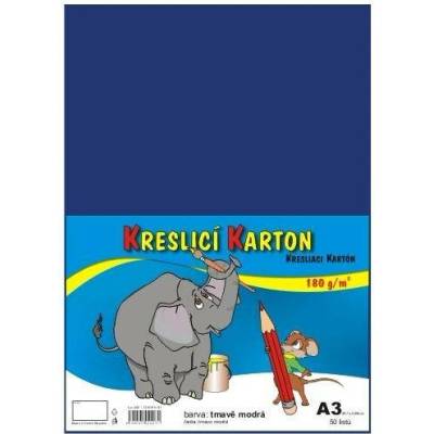 Kreslící karton tmavě modrý A3 180gr. / 50 ks