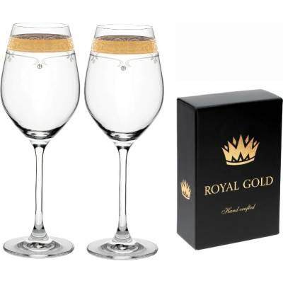 Rona Celebration Royal Gold poháre na biele víno s kryštálmi Swarovski 2 x 360 ml