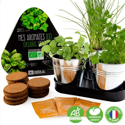 Radis et Capucine Трио саксии от цинк - Ароматни подправки (036968)