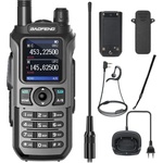 Baofeng Водоустойчива трибандова радиостанция Baofeng UV-21 PRO, до 10км обхват, 1, 77" LCD екран, 8W, 999 канала, USB-C зареждане, FM радио, Сива (UV-21 PRO) Радиостанции
