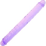 SuperLove Double Ended Crystal Jelly Realistic Dildo 34cm Purple