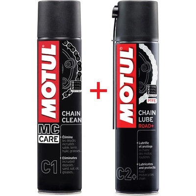 Motul C1 Chain Clean + C2+ Chain Lube Road Plus 400 ml