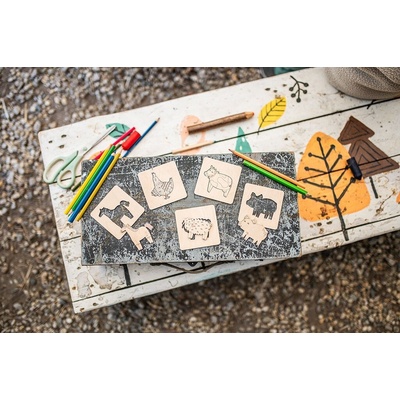 BeWooden Lišiacke vkladacie puzzle 4 v1 Farma