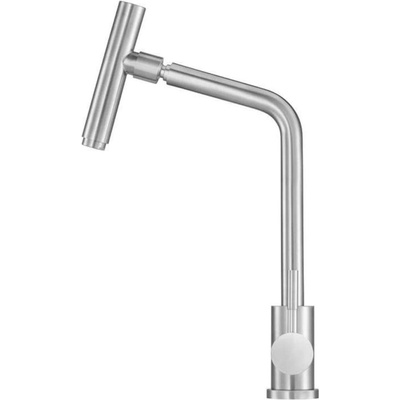 TOYA Висок смесител за кухня с изтеглящ се душ Рото, инокс за мивка