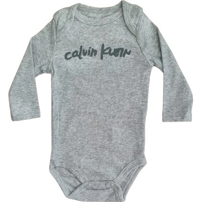 Calvin Klein šedé bodýčko s dlouhým rukávem