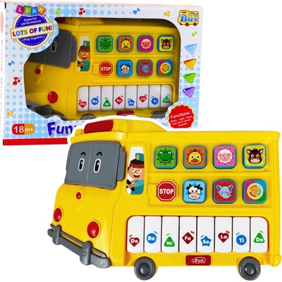 Tomido Elektrické Naučné Piánko Autobus Pro Nejmenší Žlutý