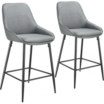 Tectake 405856 siera šedá / černá 2 ks