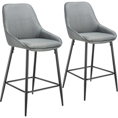 Tectake 405856 siera šedá / černá 2 ks