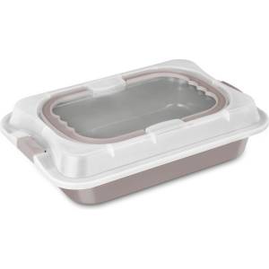 Berlinger Haus Правоъгълна тава за печене с пластмасов капак и титаниево покритие Taupe 36, 5cm 55759 (BH/8638)