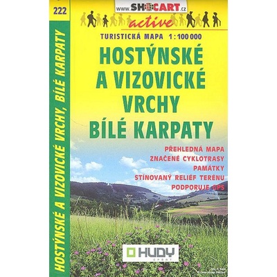 Hostýnské a Vizovické vrchy Bílé Karpaty mapa 1:100 000 č. 222 – Zboží Dáma