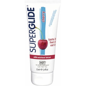 HOT Cosmetics Ядящ се ароматизиран лубрикант "superglide" ар. Череша