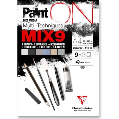 Clairefontaine Blok Paint'ON Mix9 A4 27 listov 250 g