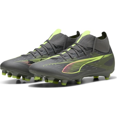 PUMA Мъжки футболни бутонки Puma Ultra Match+ Firm Ground Football Boots Mens - Silver/Yellow