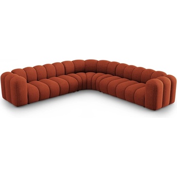 Micadoni Шенилов модулен ъглов диван в тухлен цвят Lupine - Micadoni (MIC_COR_140_F1_LUPINE3)