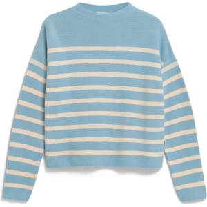 ARMEDANGELS Дамски пуловер ARMEDANGELS Women's Merinaa Stripes Knit Sweater Jumper - Blue Glow / Oatmilk (117-3693-0112)