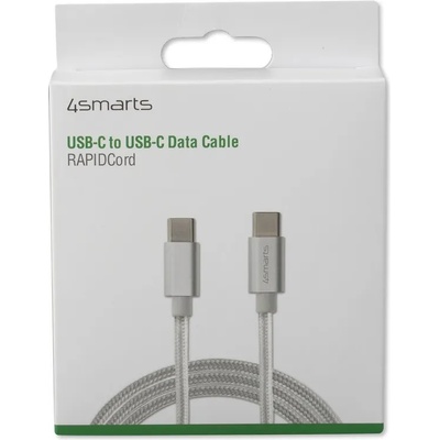 4smarts 50W Кабел за зареждане и пренос на данни с тип връзка USB-C към USB-C от 4smarts RapidCord 1m - бял ( 4S468488 - 10013 )