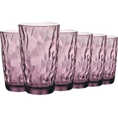 Bormiolli Sklenice DIAMOND fialová 6 x 470 ml