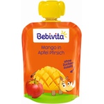 Bebivita Плодова закуска Bebivita - Пауч с ябълка, праскова и манго, 12 м+, 90 g (19062) - baby
