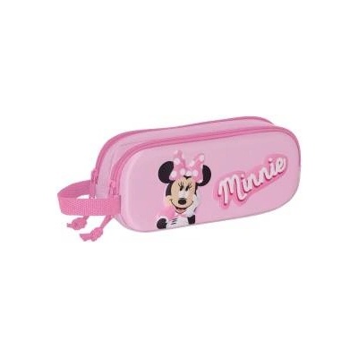 Minnie Mouse Двоен Моливник Minnie Mouse 3D Розов 21 x 8 x 6 cm