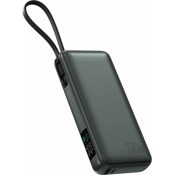 4smarts Външна батерия с USB-A и USB-C портове и вграден USB-C кабел - 4smarts Power Bank Enterprise 20000 mAh 130W (тъмносив) (541134)