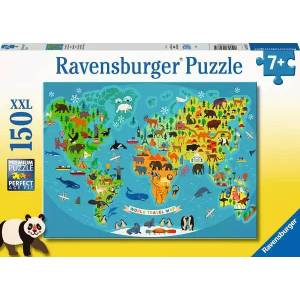 Ravensburger - Puzzle Animal World Map - 150 piese