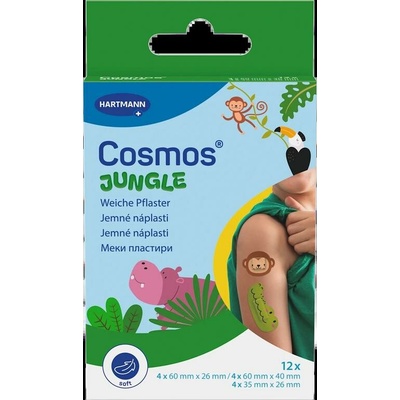 Cosmos Kids Jungle detské náplasti v tvare zvieratiek 12 ks