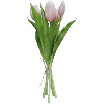 Umelá kvetina zväzok tulipánov 30 cm 5 ks ružová