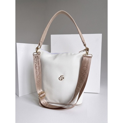 Biela crossbody kabelka s 2 ramienkami Na rameno aj crossbody