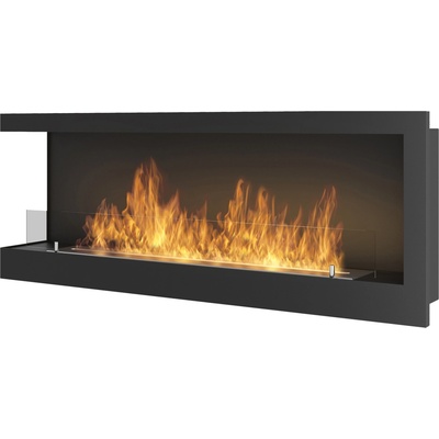 Simplefire Bio krb na zabudovanie rohový ľavý 120cm Corner L 1200 so sklom