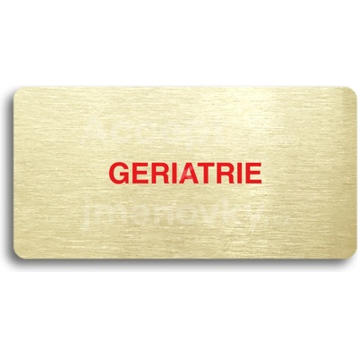 ACCEPT Piktogram GERIATRIE - zlatá tabulka - barevný tisk bez rámečku