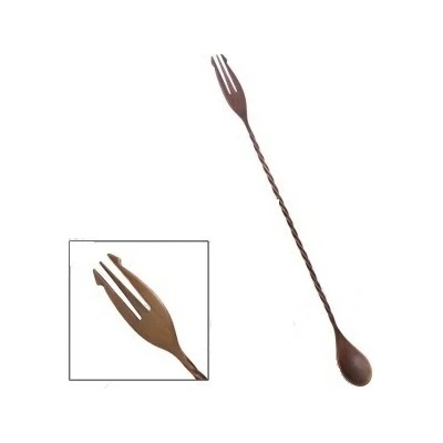 BarConic měděná Antik barová lžička s patinou s vidličkou 40 cm