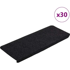 vidaXL Самозалепващи стелки за стълби, 30 бр, черни, 65x24, 5x3, 5 см (3365908)