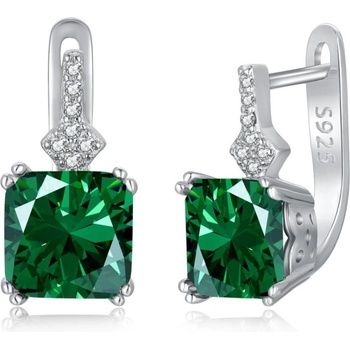 Olivie náušnice se smaragdovým zirkonem 9224