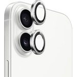 Blueo Протектор - Камера за iPhone 17 - Син - Оригинална метална рамка със стъклени лещи - Сребърен диамант