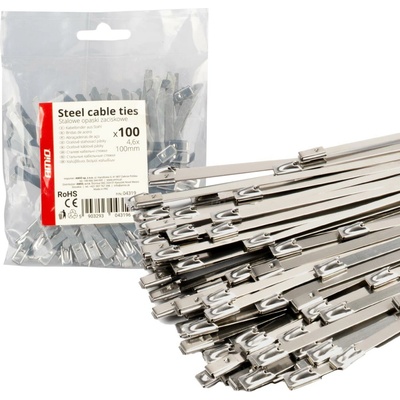 Amio 04319 Nerezové sťahovacie pásky 4,6 x 100 mm 100 ks