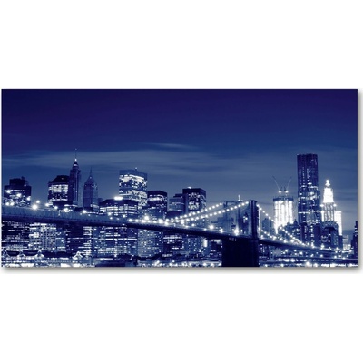 Moderný sklenený obraz z fotografie New York noc 100x50 cm