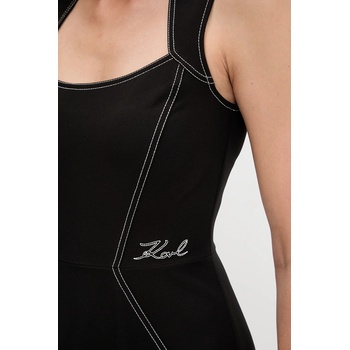 KARL LAGERFELD Рокля Karl Lagerfeld в черно среднодълга със стандартна кройка A3W13032 (A3W13032)