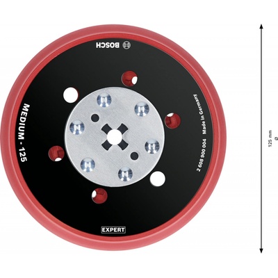 Podložný brusný talíř Bosch EXPERT multiděrované 125 mm Dostupné varianty: Podložný brusný talíř Bosch EXPERT MEDIUM multiděrované 125 mm