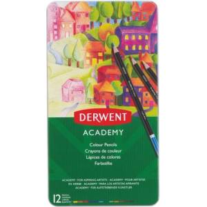Derwent Комплект цветни моливи, метална кутия, DERWENT "Academy", 12 различни цвята 2301937 (2301937)
