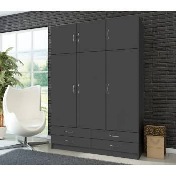 Трикрилен гардероб графит geri new