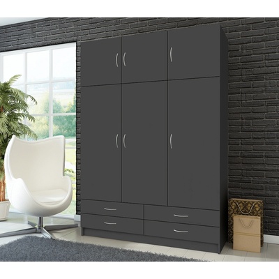 Трикрилен гардероб графит geri new