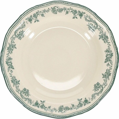 Zelený/slonovinový hlboký porcelánový tanier 23 cm Cyril S|P Collection