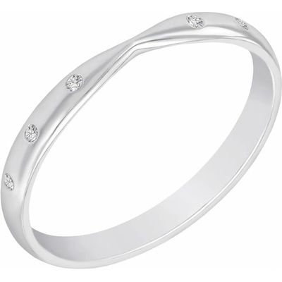 Eppi Platinový zúžený eternity prsten s 1 mm diamanty Toskani R41892