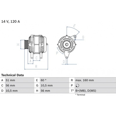 Alternátor BOSCH 0 986 039 250