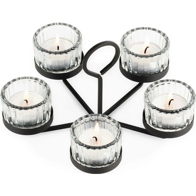 Home Styling Collection Svícen na tealight, kov a sklo, 21 x 21 x 12 cm