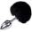 Alive Metal Anal Fluffly Plug M Black