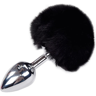 Alive Metal Anal Fluffly Plug M Black